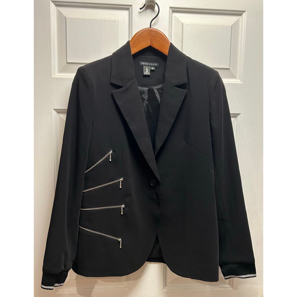 Peace of Cloth Black Paramount Knit Shelby Jacket, Size M